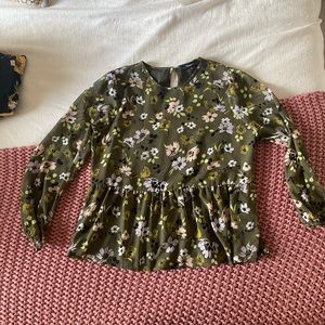 Madewell floral peplum top
